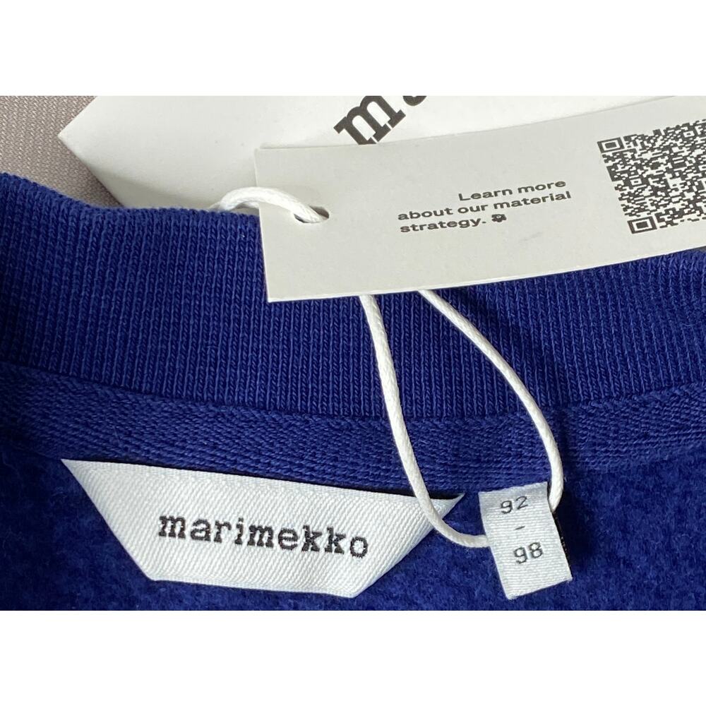 NWT Marimekko Navy Flower Sweatshirt Halli Unikko Placement 92/98 2T (~24 Mo) - Picture 5 of 7